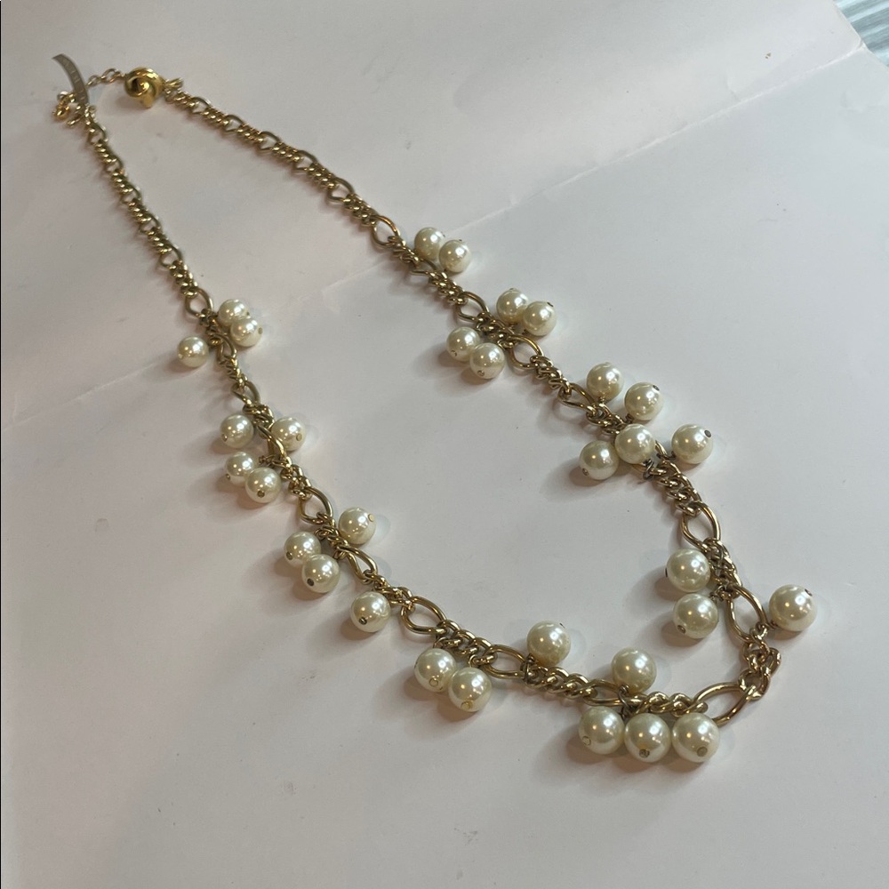 J. Crew Gold and Cream Pearl Necklace NWT